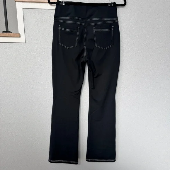 Two Pairs of Women's Flare Yoga/Jeans with Contrast White Stitching Blue/Black - Picture 6 of 16